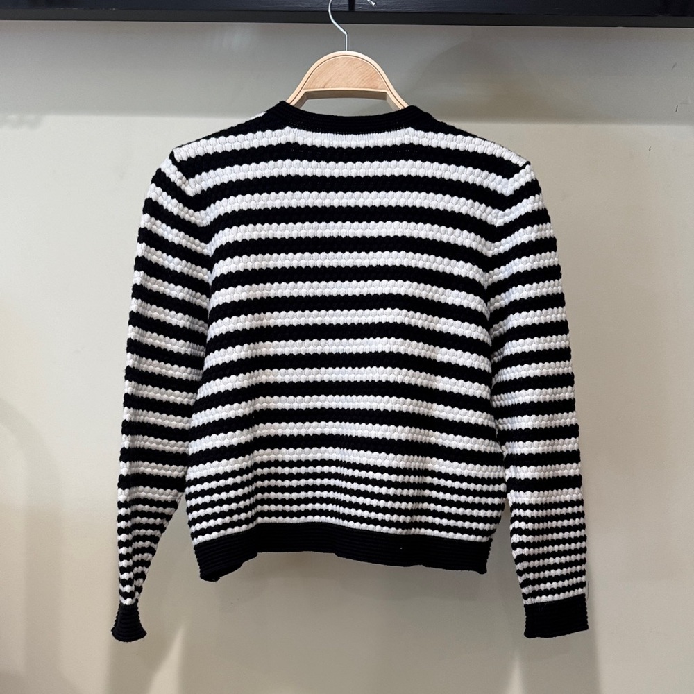 Nicole Miller Black and White Striped Cardigan - Picture 5 of 5